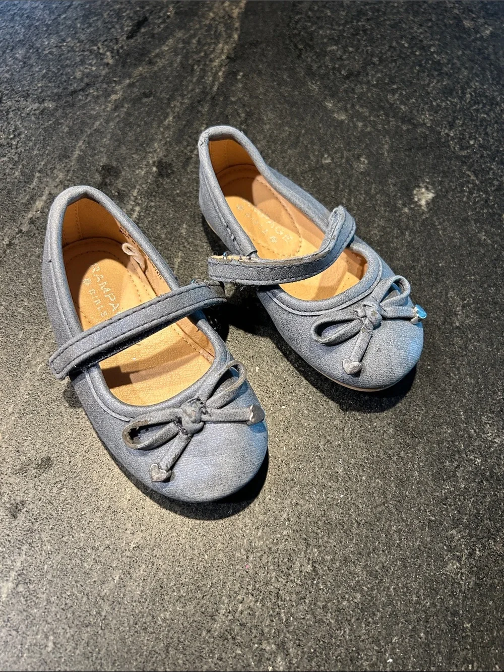 Gymboree Girls' Blue Mary Jane Flats with Heart Studs